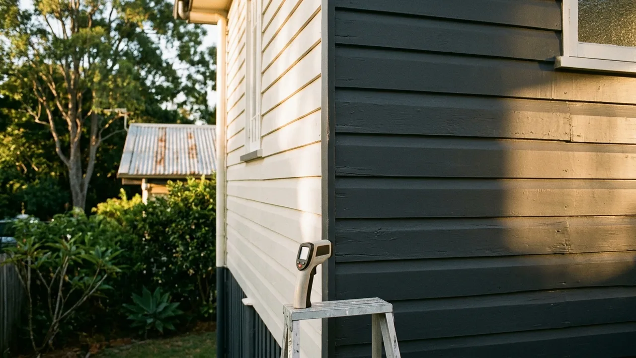 Brisbane painter detail relevant to "Does exterior paint colour affect how hot your Brisbane home gets?"