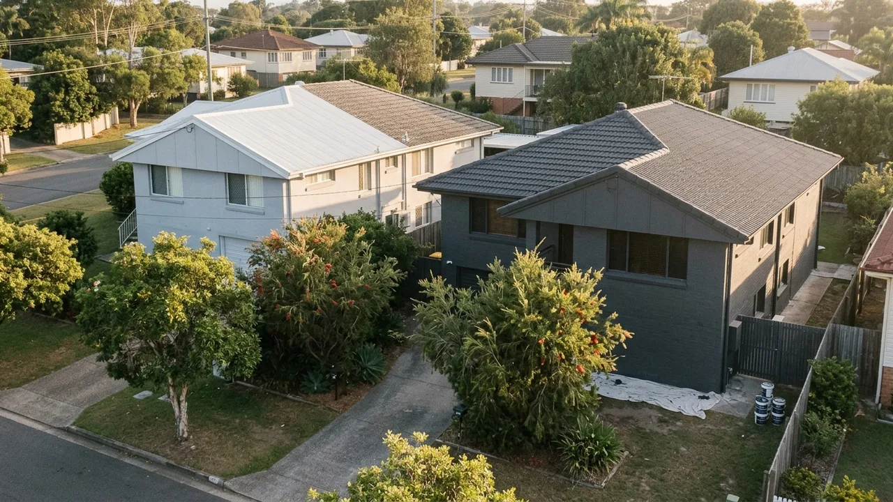 Brisbane painter context shot for "Does exterior paint colour affect how hot your Brisbane home gets?"