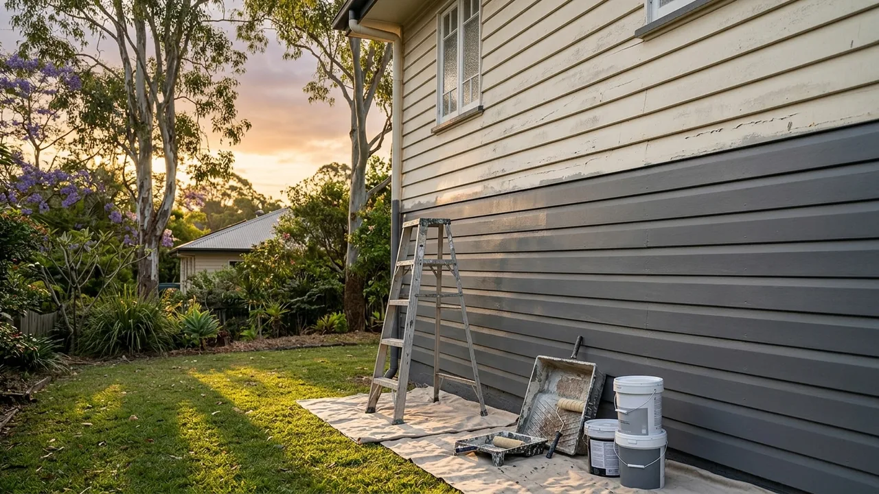 Brisbane painter context shot for "How often does a Brisbane home exterior actually need repainting?"