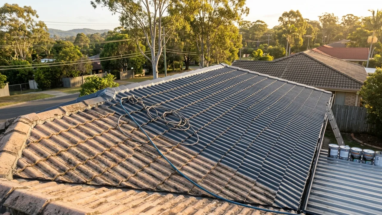 Brisbane painter context shot for "Is roof painting actually worth it for a tiled Brisbane home?"
