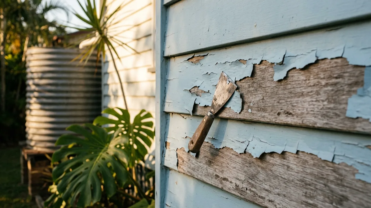 Brisbane painter detail relevant to "Why is your paint peeling and what does it mean for your home?"