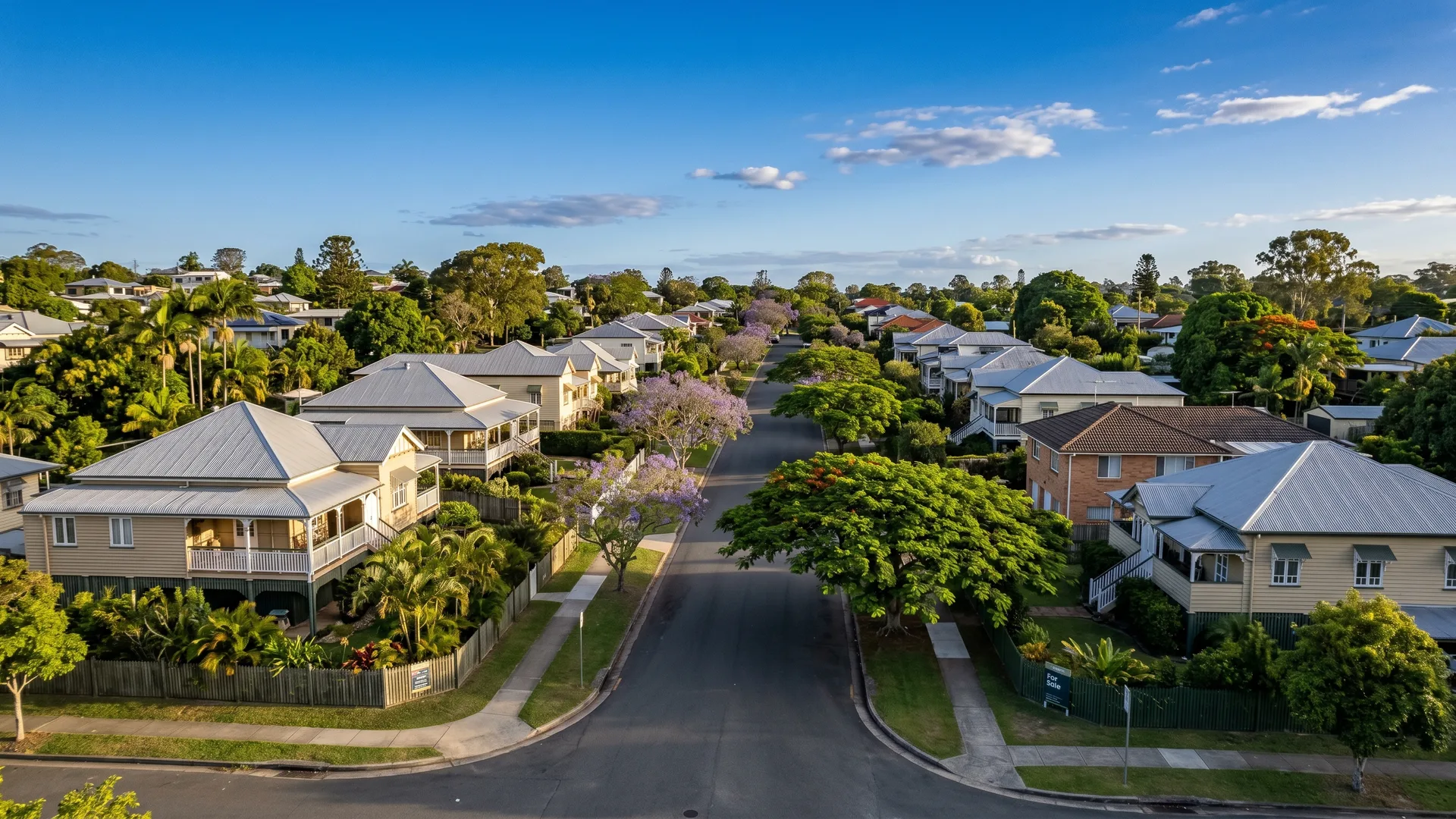 Aerial view of inner-Brisbane suburban streets near Belmont